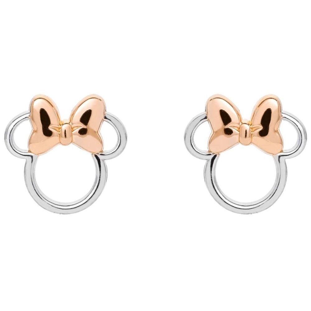 Minnie Mouse Bow Two Tone Earrings